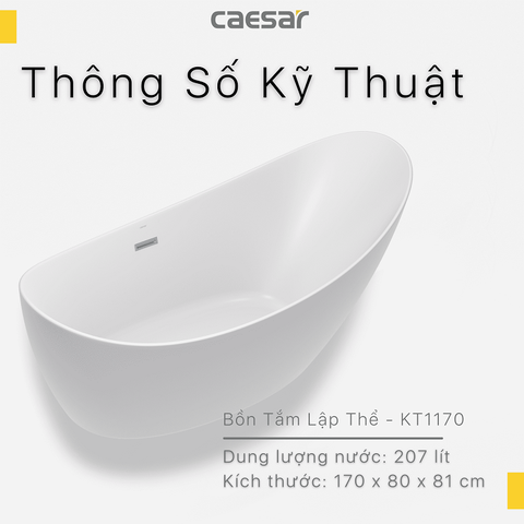 Bồn Tắm Caesar KT1170 Đặt Sàn 1m7