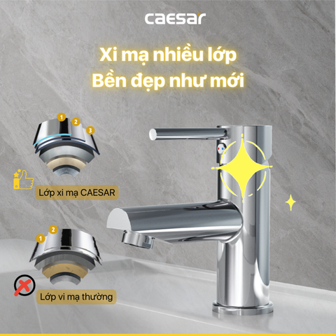 Vòi lavabo chậu rửa mặt Caesar B350CU nóng lạnh