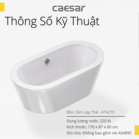 Bồn tắm lập thể Caesar AT6270 dài 1m70