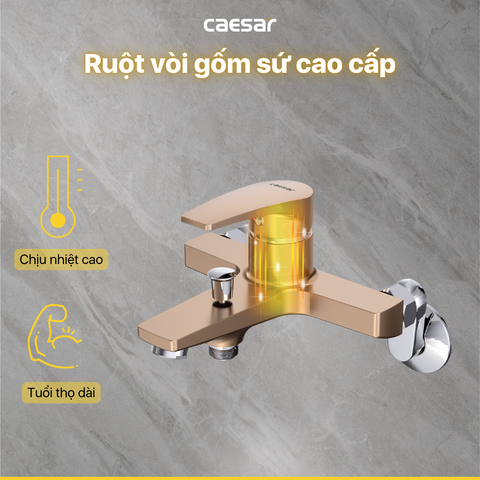 Vòi Sen CAESAR S393CG Màu Nâu Đồng Tay Sen Massage