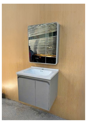 Bộ Tủ Lavabo Inox Cao Cấp TNN 2601 (Xám) 6 Tấc