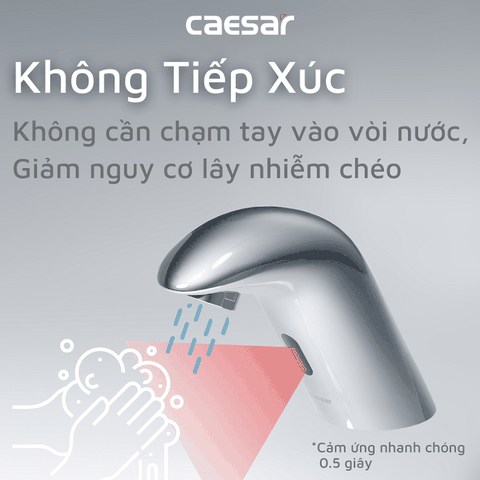 Vòi lavabo chậu rửa mặt Caesar A910 nước lạnh cảm ứng