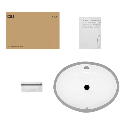 Lavabo chậu rửa mặt INAX AL-2293V âm bàn sứ chống bám bẩn Aquaceramic (AL2293V)