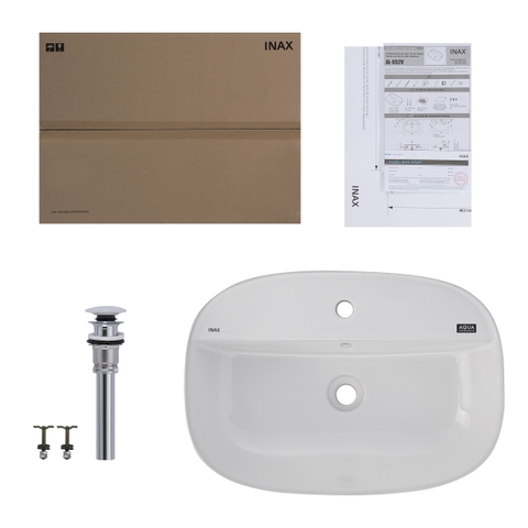 Lavabo chậu rửa mặt INAX AL-652VGC đặt bàn 3 lỗ (AL652VGC)