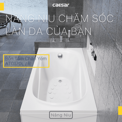 Bồn tắm dài Caesar AT0170L(R) dài 1m7 loại chân yếm