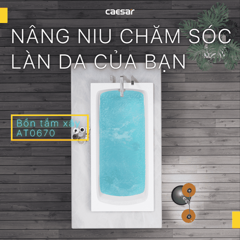 Bồn tắm dài Caesar AT0670 dài 1m7 loại xây