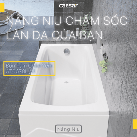 Bồn tắm dài Caesar AT0670L(R) dài 1m7 loại chân yếm