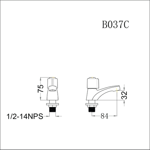 Vòi lavabo chậu rửa mặt Caesar B037C nước lạnh