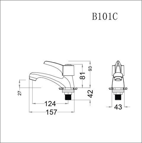 Vòi lavabo chậu rửa mặt Caesar B101C nước lạnh