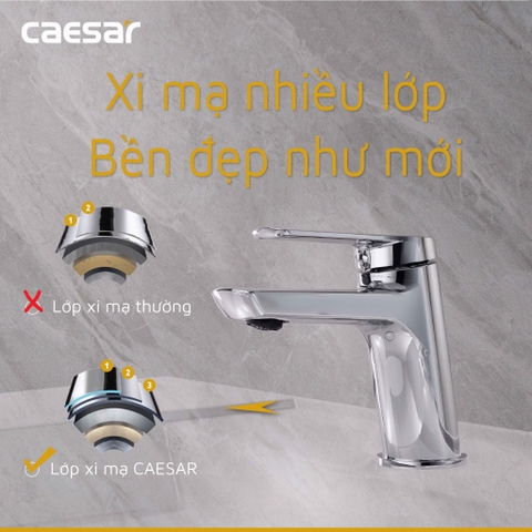 Vòi lavabo chậu rửa mặt Caesar B200CP/CU nóng lạnh