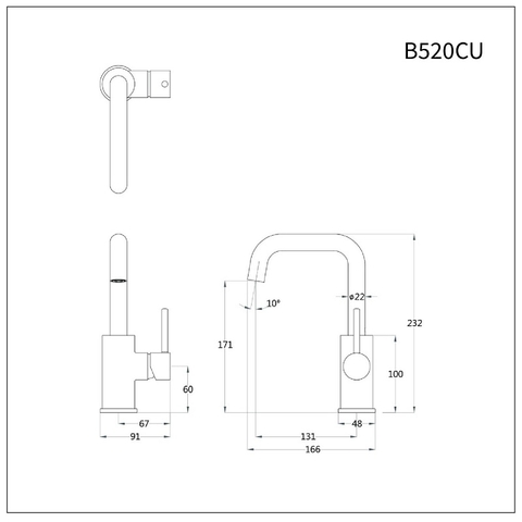 Vòi lavabo chậu rửa mặt Caesar B520CU nóng lạnh kèm nút xả nhấn