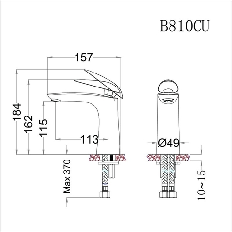 Vòi lavabo chậu rửa mặt Caesar B810CU nóng lạnh