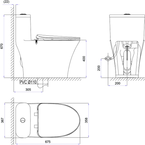 Bàn cầu một khối Viglacera V829