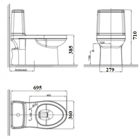 Bồn cầu 1 khối American Standard Cozy VF-1858S3 nắp rửa cơ Slim 3 (CSCFA650)