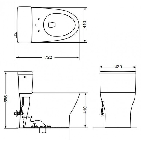 Bồn cầu 1 khối TOTO MS188VKE4#XW/T53P100VR nắp rửa TCW1211A