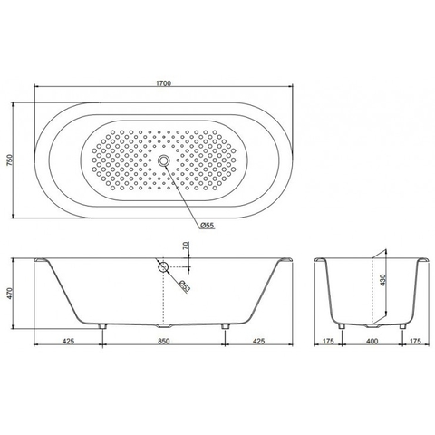 Bồn tắm xây TOTO FBYN1710CPE dài 1m7