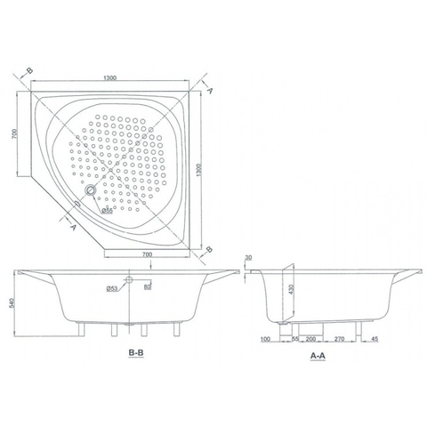 Bồn tắm góc TOTO PAY1300PE DB505R-2B dài 1m3