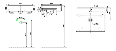 Lavabo chậu rửa mặt American Standard WP-F419 bán âm