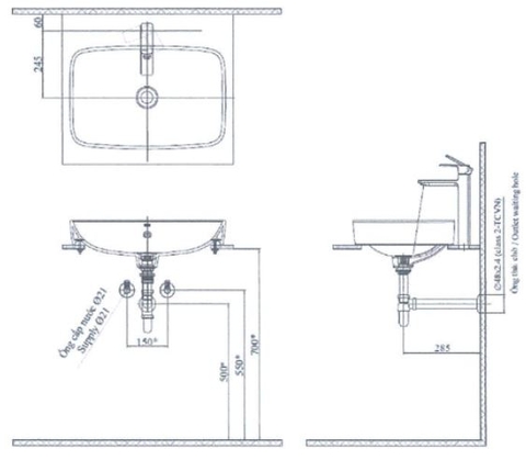 Lavabo chậu rửa mặt INAX AL-299V đặt bàn (AL299V)