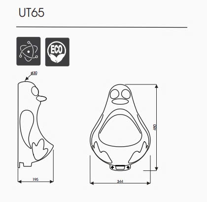 Bồn tiểu nam Thiên Thanh Ducky UT65 treo tường