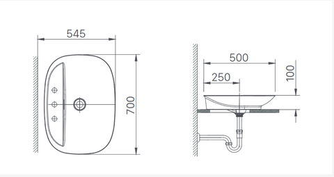Lavabo chậu rửa mặt INAX CERAFINE AL-S640VGC 3 lỗ
