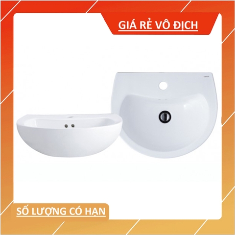 Lavabo chậu rửa mặt Caesar L2150S treo tường chân ngắn