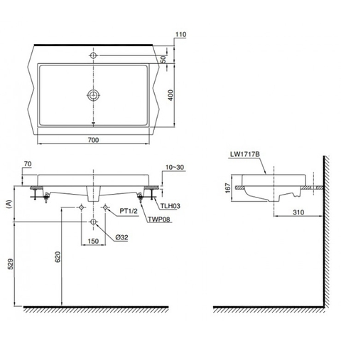 Lavabo chậu rửa mặt TOTO LT1717#XW sứ chống bám bẩn
