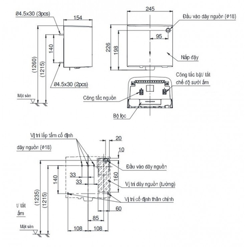 Máy sấy tay TOTO TYC322WF tốc độ cao