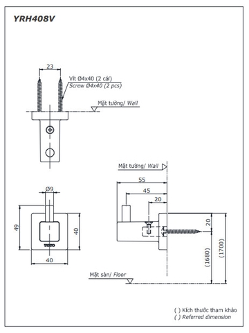 Móc áo TOTO YRH408V