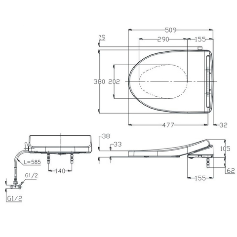Nắp Rửa Cơ Ecowasher TOTO TCW1211A (E4)