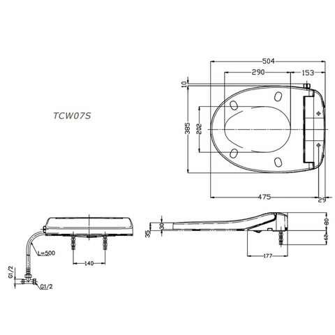 Nắp Rửa Cơ Ecowasher TOTO TCW07S (E2)