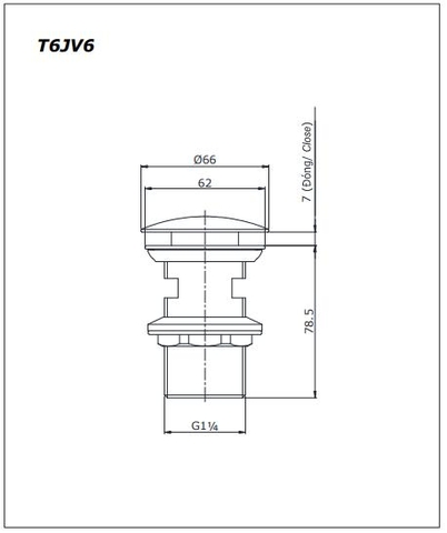 Nút xả nhấn TOTO T6JV6