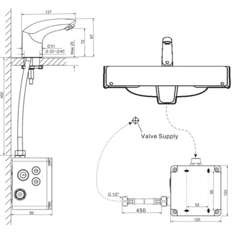 Vòi lavabo chậu rửa mặt American Standard WF-8601 nước lạnh cảm ứng