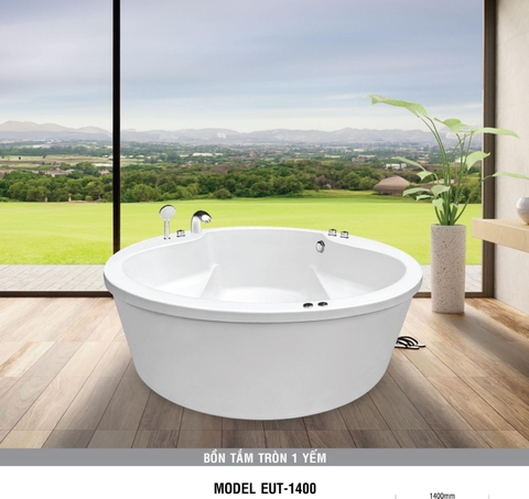 Bồn tắm Oval Euroca EUT-1400 dài 1m4 chân đế đặt sàn xây