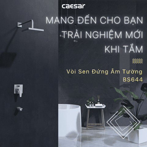 Sen tắm đứng âm tường Caesar BS644 nóng lạnh