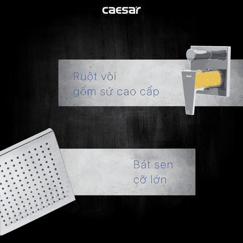 Sen tắm đứng âm tường Caesar BS644 nóng lạnh