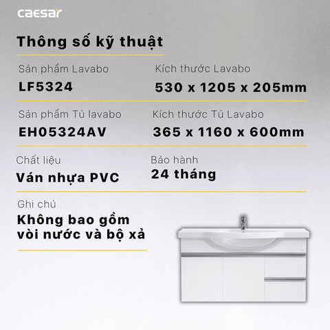 Bộ Lavabo tủ Caesar LF5324 + EH5234AV