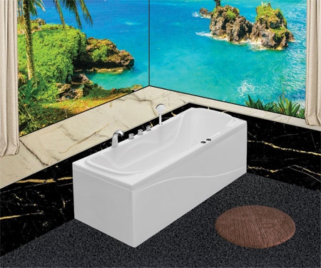 Bồn tắm dài Euroca EU3-1775 dài 1m7 chân yếm đặt sàn