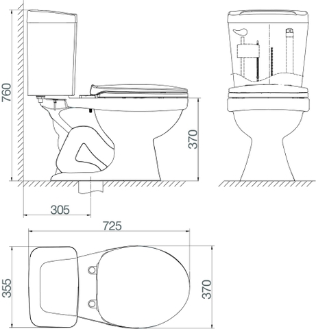 Bàn cầu hai khối Viglacera VI44