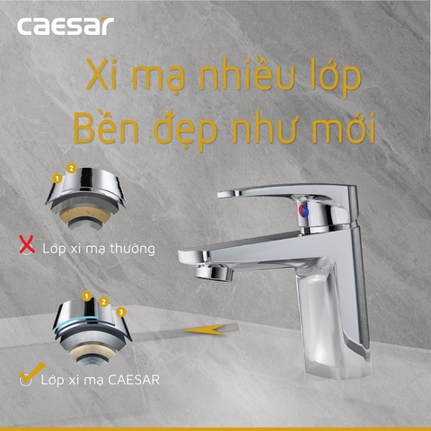 Vòi lavabo chậu rửa mặt Caesar B390CU nóng lạnh