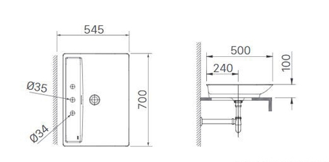 Lavabo chậu rửa mặt INAX CERAFINE AL-S630VGC đặt bàn 3 lỗ