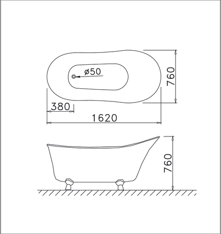 Bồn tắm lập thể Caesar KT1160 dài 1m6