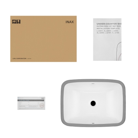 Lavabo chậu rửa mặt INAX L-2298V âm bàn (L2298V)