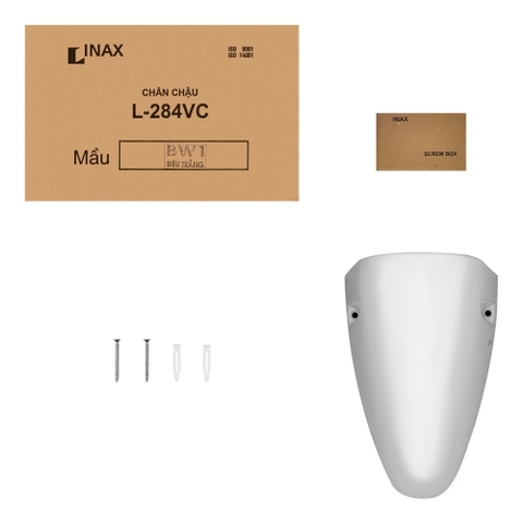 Lavabo chậu rửa mặt INAX L-284V treo tường + chân ngắn (L284V)