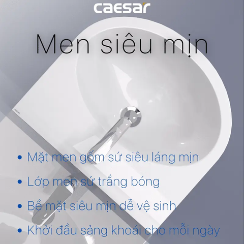 Lavabo chậu rửa mặt Caesar L2152 treo tường chân dài