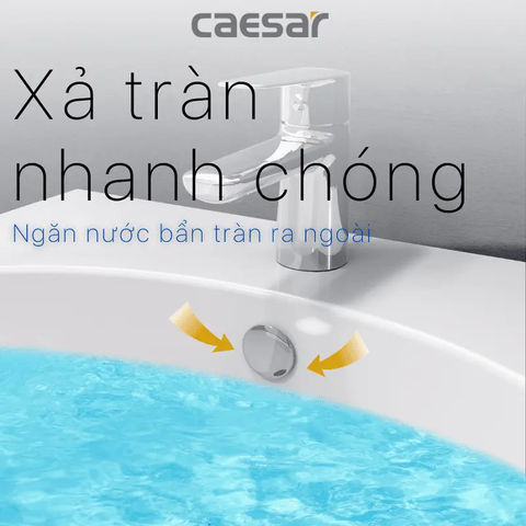 Lavabo chậu rửa mặt Caesar L2152 treo tường chân ngắn