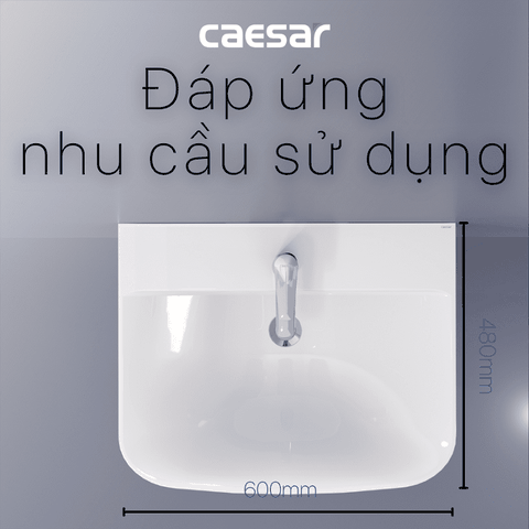 Lavabo chậu rửa mặt Caesar L2365 treo tường chân ngắn