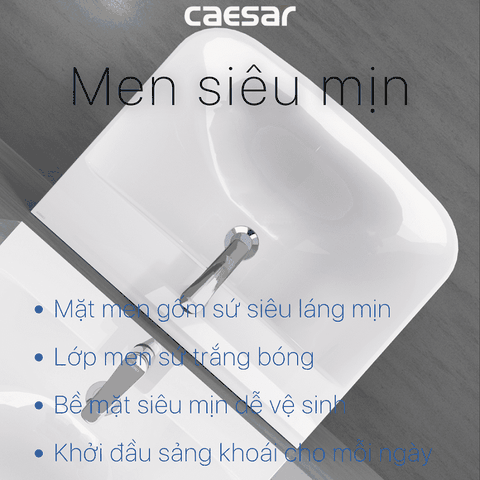 Lavabo chậu rửa mặt Caesar L2365 treo tường chân dài