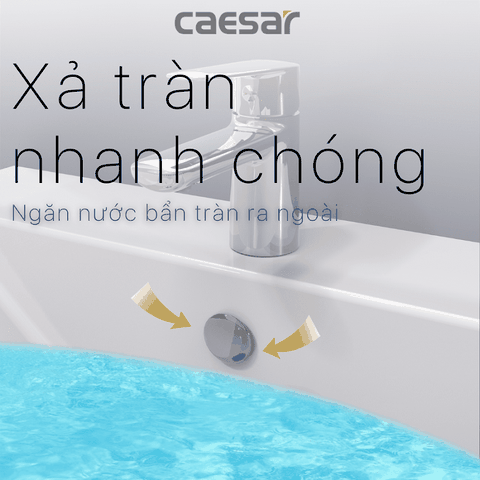 Lavabo chậu rửa mặt Caesar L2365 treo tường chân dài