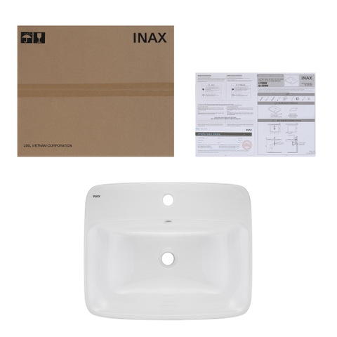 Lavabo chậu rửa mặt INAX AL-2398V bán âm dương vành sứ Aquaceramic (AL2398V)